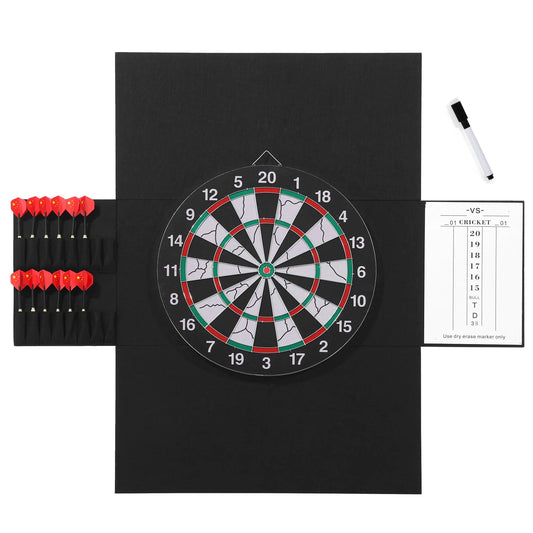 ROYALAY 3 Pcs Dart Board Wall Protectors with Dart Scoreboard and Dart Holder Felt Dartboard Surround Wall Protector 35.4x23.6x0.5in Extended Length Dartboard with Magnetic Pen Dart Accessories