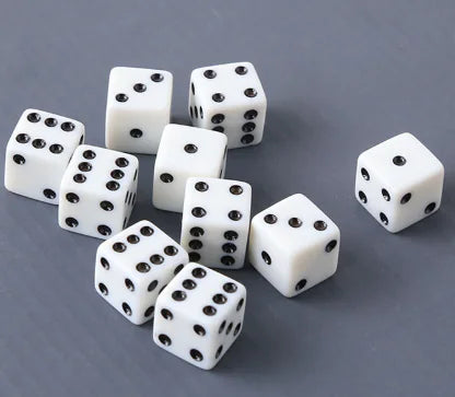 12mm Square Dice with Black Dots for Mahjong