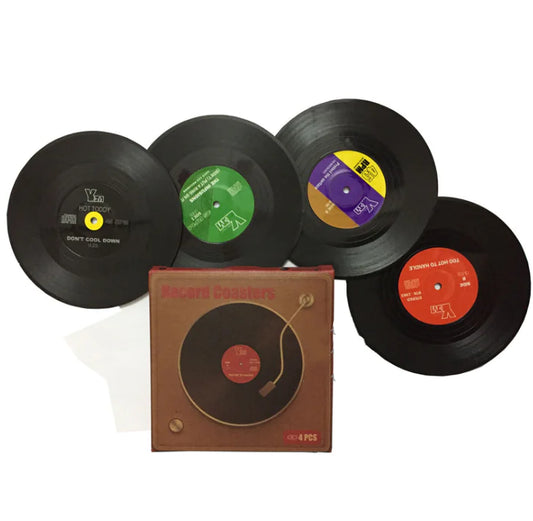 Vintage Vinyl Record Coasters (Set of 3)