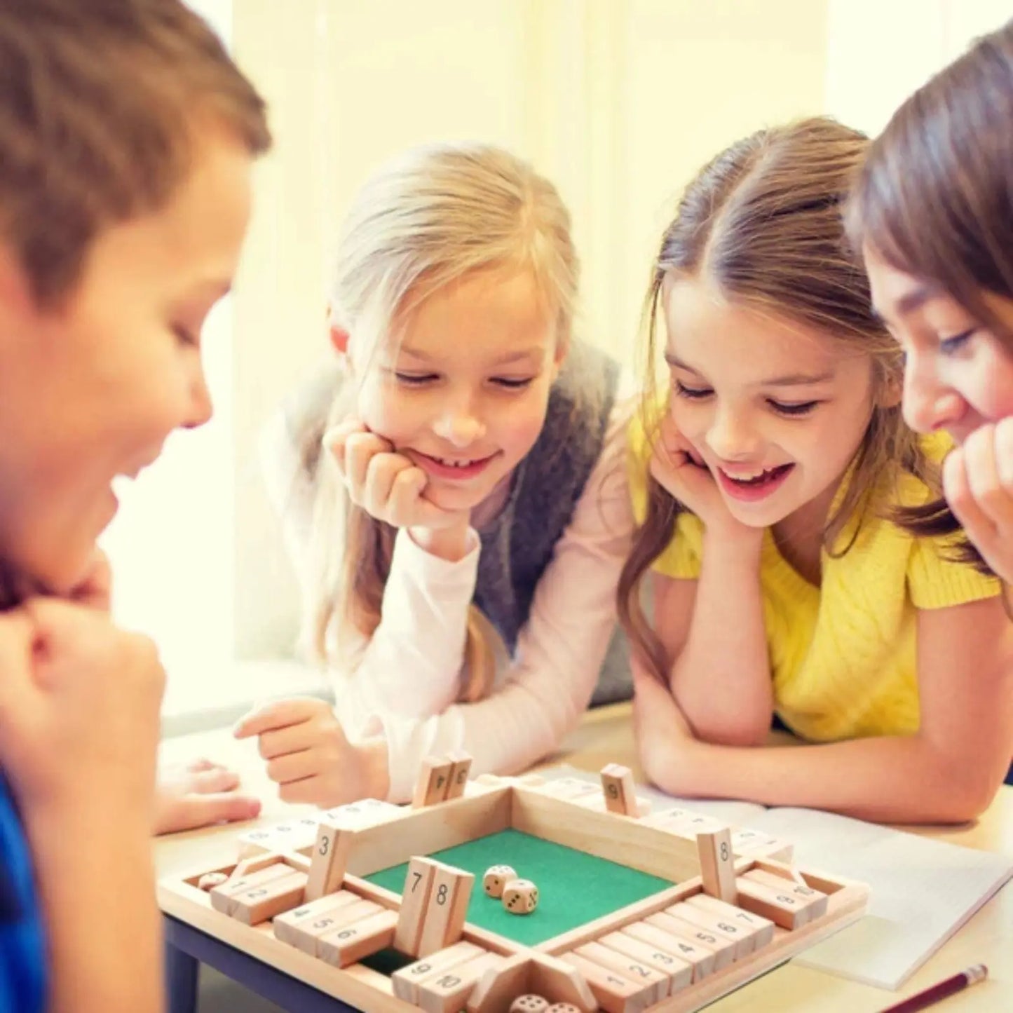 Deluxe Shut The Box Board Game with Dice for Adults