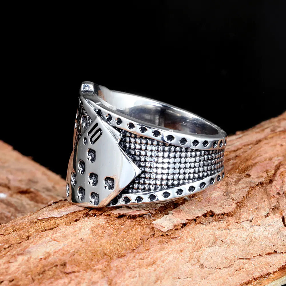 Poker Ring with Tonghua Style Design