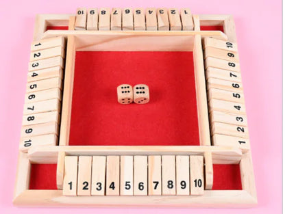 Deluxe Shut The Box Board Game with Dice for Adults