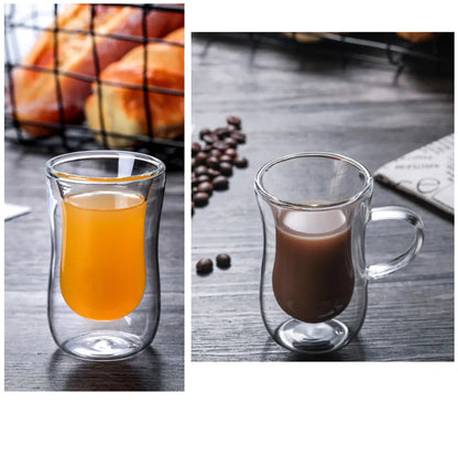 Double Wall Insulated Glass Cup for Hot and Cold Drinks