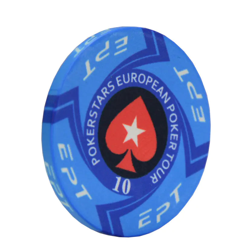 EPT Ceramic Poker Chips for Texas Hold'em & Games