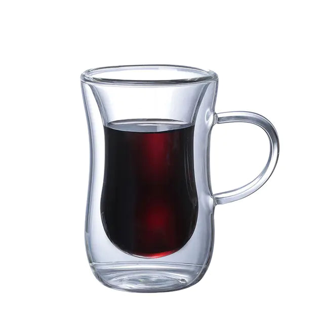 Double Wall Insulated Glass Cup for Hot and Cold Drinks