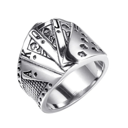 Poker Ring with Tonghua Style Design