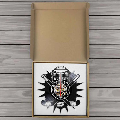 Hockey Sport Vinyl Record Wall Clock