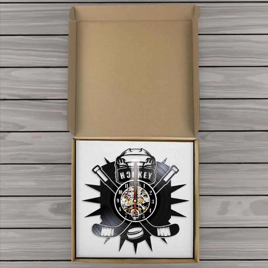 Hockey Sport Vinyl Record Wall Clock