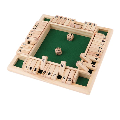 Deluxe Shut The Box Board Game with Dice for Adults