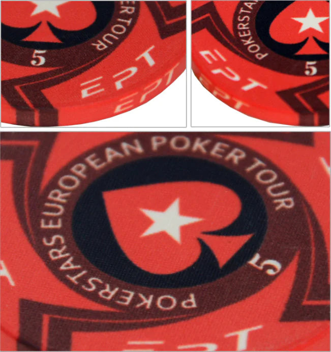EPT Ceramic Poker Chips for Texas Hold'em & Games