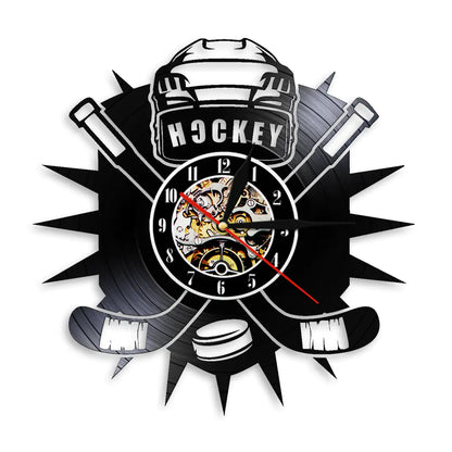 Hockey Sport Vinyl Record Wall Clock