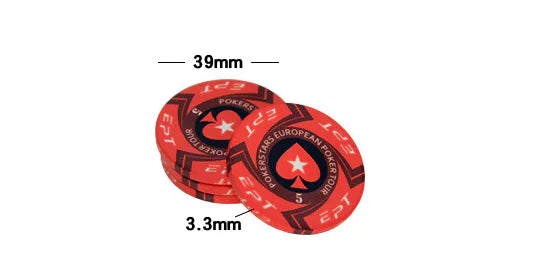 EPT Ceramic Poker Chips for Texas Hold'em & Games