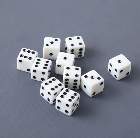12mm Square Dice with Black Dots for Mahjong