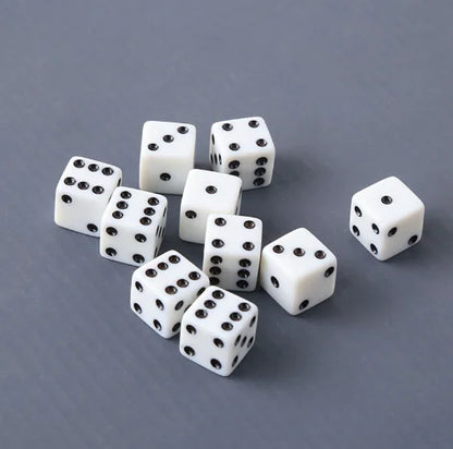 12mm Square Dice with Black Dots for Mahjong