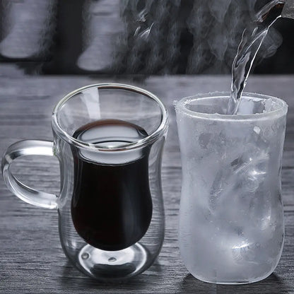 Double Wall Insulated Glass Cup for Hot and Cold Drinks