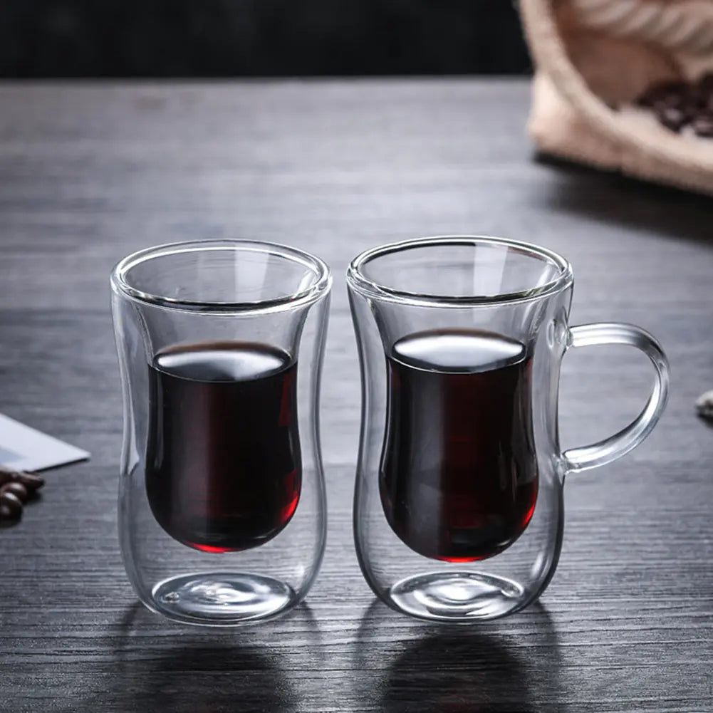 Double Wall Insulated Glass Cup for Hot and Cold Drinks