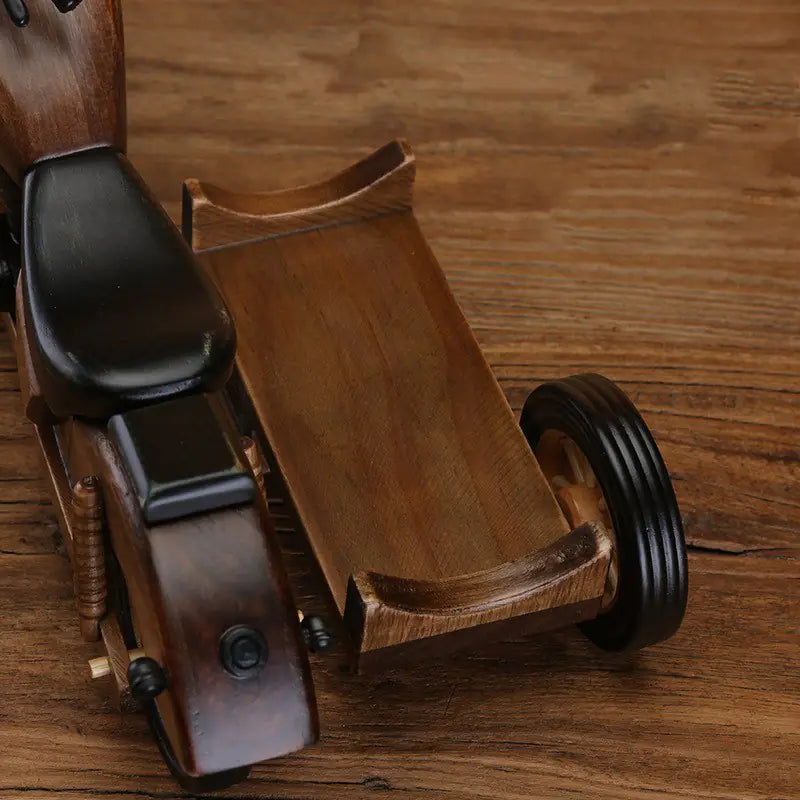 Wooden Motorcycle Wine Rack and Bottle Holder Decor