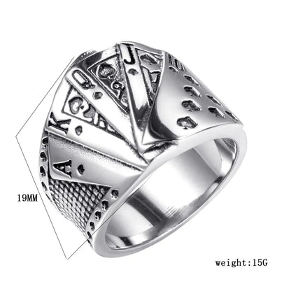 Poker Ring with Tonghua Style Design