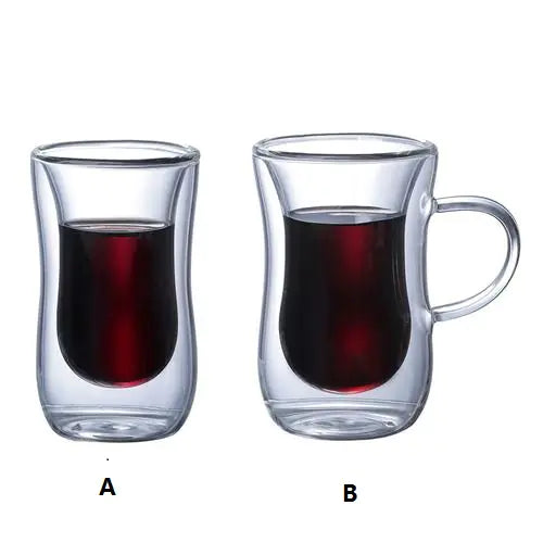 Double Wall Insulated Glass Cup for Hot and Cold Drinks
