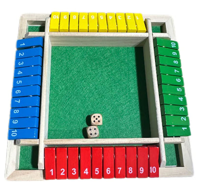 Deluxe Shut The Box Board Game with Dice for Adults