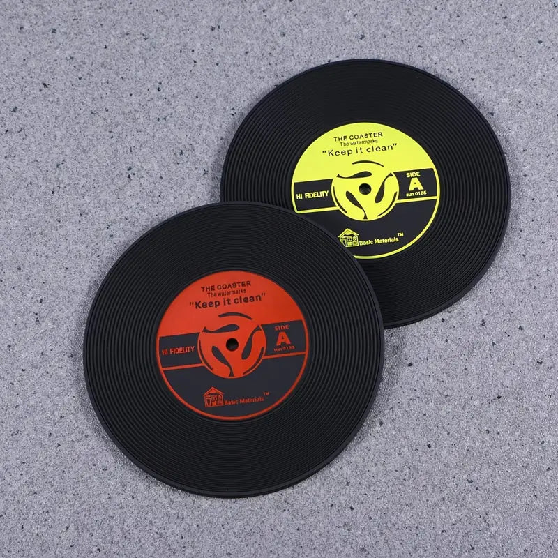 Funny Vinyl Record Coasters for Music Lovers (Set of 4)