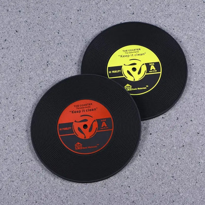 Funny Vinyl Record Coasters for Music Lovers (Set of 4)