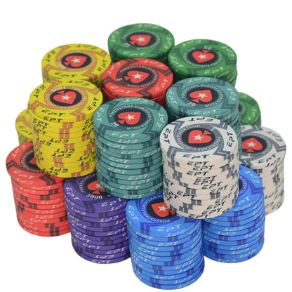 EPT Ceramic Poker Chips for Texas Hold'em & Games