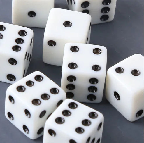 12mm Square Dice with Black Dots for Mahjong